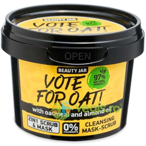Beauty jar - Masca faciala exfolianta cu ovaz si ulei de migdale vote for oat 100g