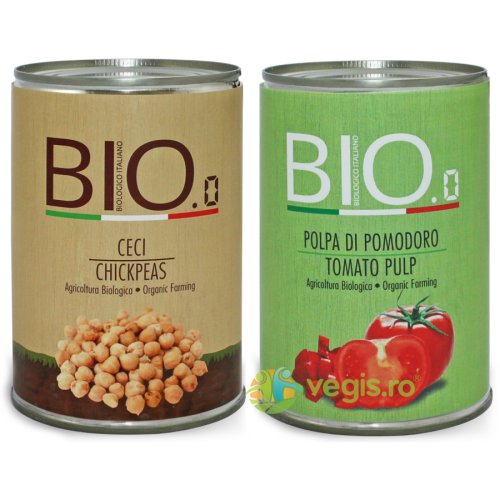 Naut Fara Gluten Ecologic/Bio 400g + Rosii Maruntite Fara Gluten Ecologice/Bio 400g