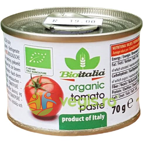 Bioitalia - Pasta (concentrat) de rosii ecologic/bio 70g