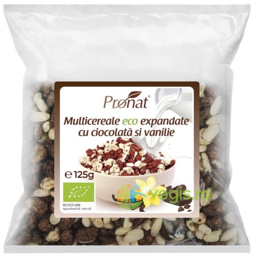 Pufarine din Multicereale cu Ciocolata si Vanilie Ecologice/Bio 125g