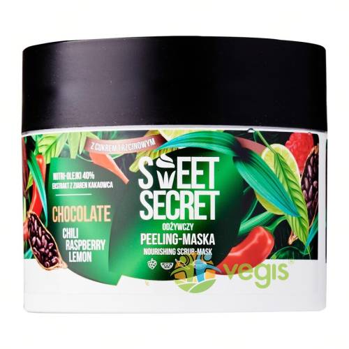 Sweet Secret Masca - Scrub Nutritiva de Corp cu Zahar de Trestie Ciocolata, Chilli, Zmeura si Lime 200g