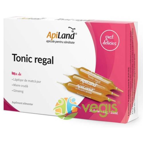 Apiland - Tonic regal 10 fiole - laptisor pur, miere si ginseng