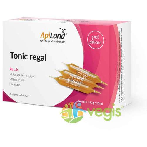 Apiland - Tonic regal 20 fiole - laptisor pur, miere si ginseng