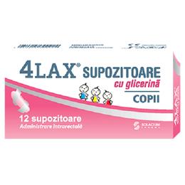 4Lax Supozitoare cu Glicerina pentru Sugari 1400 mg Solacium Pharma, 12 buc
