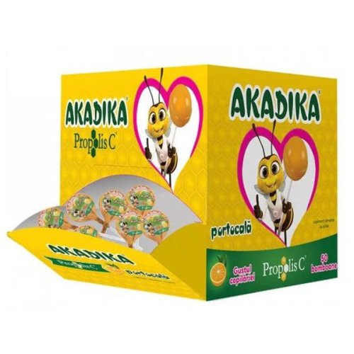 Acadele Akadika cu Propolis C, Gust de Portocala - Fiterman Pharma, 50 buc