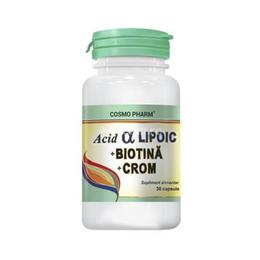 Acid alfa lipoic, biotina si crom cosmo pharm, 30 capsule
