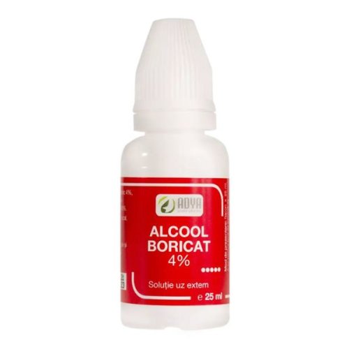 Alcool Boricat 4% Adya Green Pharma, 25 ml 