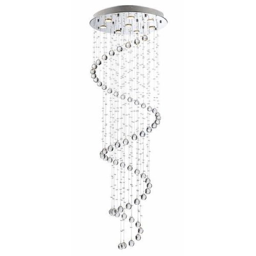 Candelabru Modern K9 Crystal Spiral Raindrops iluminat cu LED TotulPerfect