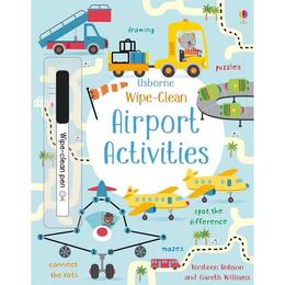 Usborne Publishing - Carte cu activitati scrie si sterge wipe clean airport activities editura usborne