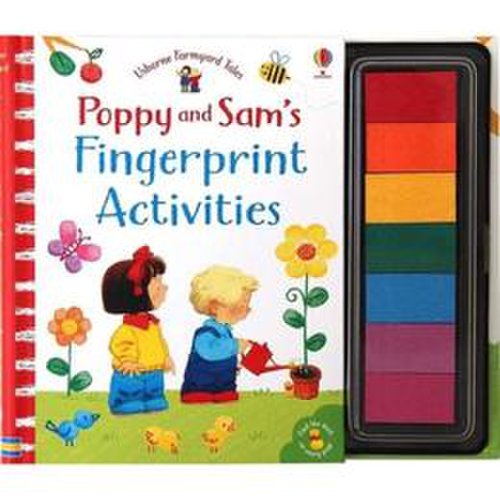 Usborne Publishing - Carte de pictat cu degetelele poppy & sam's fingerprint activities editura usborne