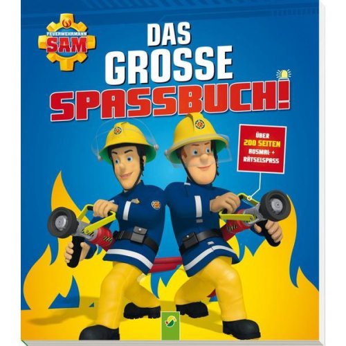 Carte pentru copii, în limba germană, Pompierul Sam, 224 de pagini de colorat și puzzle pentru ore interesante, +4 ani