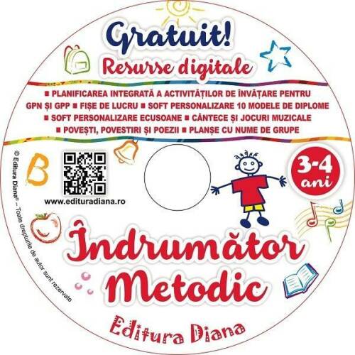 CD Indrumator metodic 3-4 ani, editura Diana