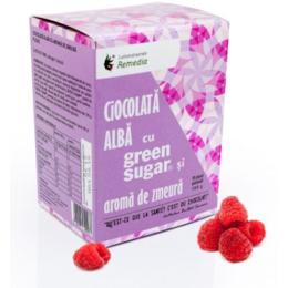 Ciocolata Calda Alba, Zmeura si Green Sugar Remedia, 10 doze