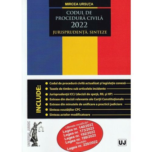 Codul de procedura civila 2022. Jurisprudenta. Sinteze - Mircea Ursuta, editura Universul Juridic