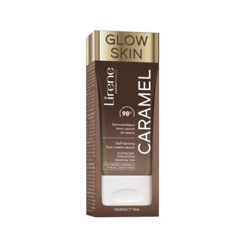 Crema-ser autobronzant facial Lirene Perfect Tan - Caramel Glow, 50ml