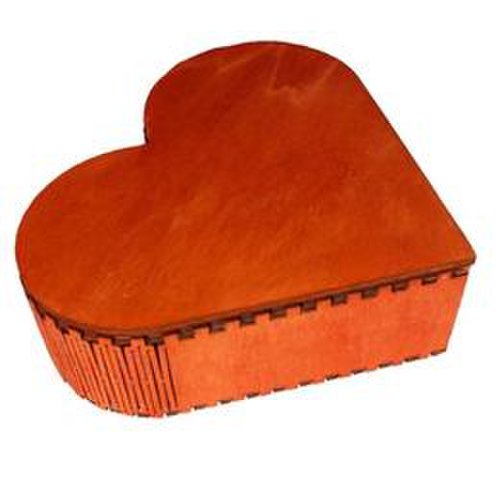 Cutie inimioara din lemn handmade pentru cadou, bijuterii, pandative, trusa machiaj - Piksel