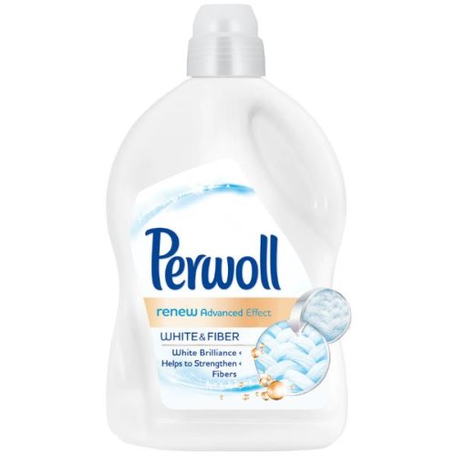 Detergent Lichid pentru Rufe Albe - Perwoll Renew Advanced Effect White & Fiber for All Whites, 2700 ml