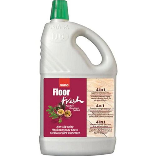 Detergent pentru Pardoseli 4 in 1cu Aroma de Passiflora - Sano Floor Fresh 4 in 1 Passiflora Non-slip Shine, 2000 ml