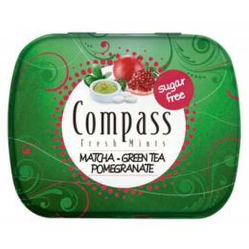 Drajeuri compass fresh mints rodie si ceai verde powermints, 14g