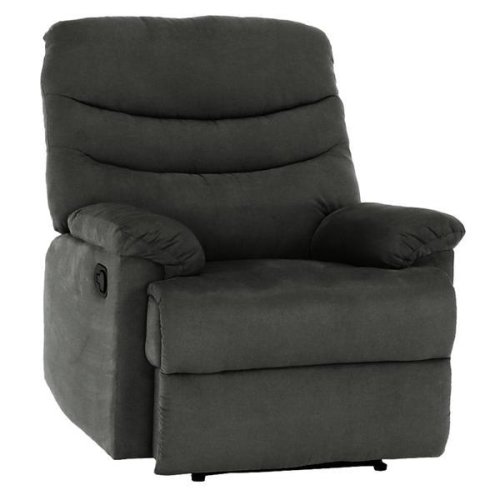 Decorer - Fotoliu recliner cu masaj tapiterie textil catifea gri lambert 86x162x97 cm