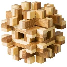 Joc logic IQ din lemn bambus Magic blocks puzzle 3d - Djeco