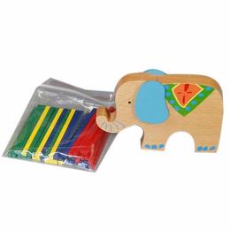 Self Publishing - Joc montessori elefant din lemn - blocuri de lemn de echilibrare jucarii lemn fag