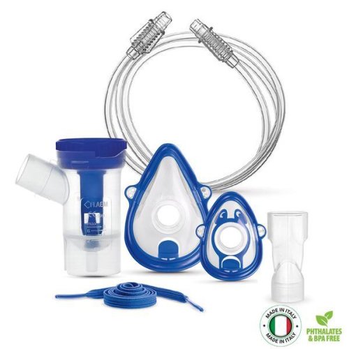 Kit accesorii Flaem RF8 Full pentru aparate de aerosoli, masca copii si adulti, pahar de nebulizare, piesa bucala, furtun