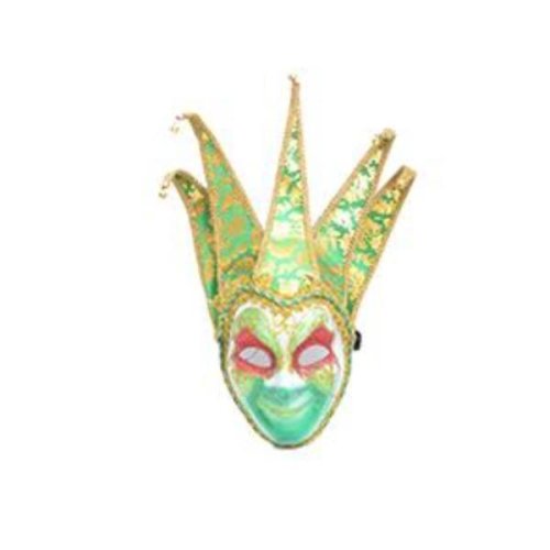 Masca carnaval venetian, verde - Gonga
