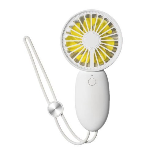 Oem - Mini fan de mana, flower, portabil, 5 viteze, baterie reincarcabila, incarcare usb, alb galben