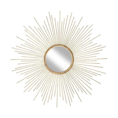Oglinda de perete Ella, metal auriu, Ø104 cm