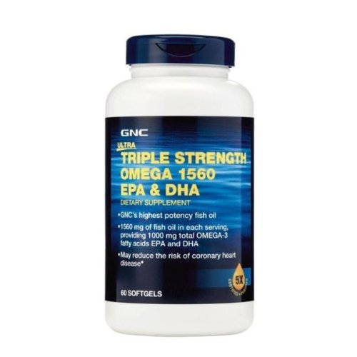 Omega 1560 mg, EPA & DHA, Ulei de Peste - GNC Ultra Triple Strength, 60 capsule