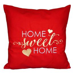 Perna decor Home sweet home, rosu, 40x40 cm - Happy Gifts