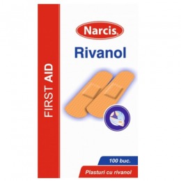 Plasturi cu Rivanol Narcis, 2cm x 7cm, 100 buc