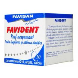 Praf Nespumant pentru Ingrijirea si Albirea Dintilor cu Coenzima Q10 Favident Favisan, 50ml