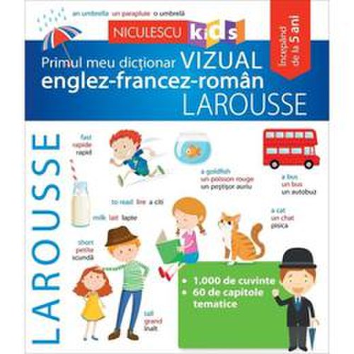 Primul meul dictionar vizual englez-francez-roman Larousse, editura Niculescu