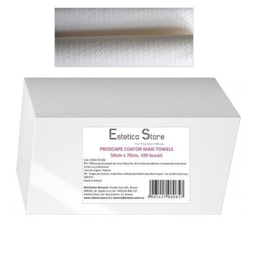 Estetica Store - Prosoape coafura unica folosinta maxi 50x70cm, est022, set 100 bucati