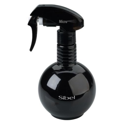 Sinelco - Pulverizator profesional ball negru din plastic pentru salon /frizerie/coafor/barbershop 340 ml