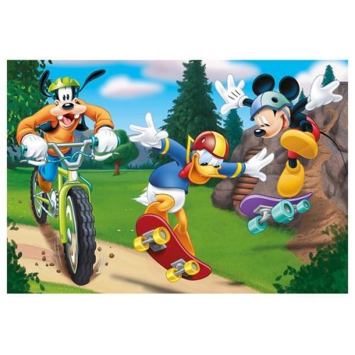 Puzzle 2 in 1 - Mickey campionul - 77 piese
