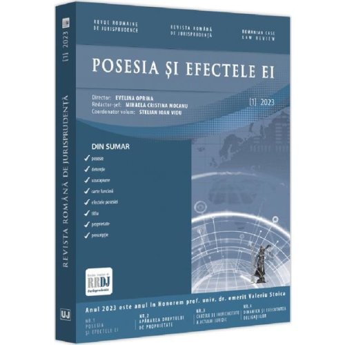 Revista romana de jurisprudenta nr.1 din 2023. posesia si efectele ei, editura universul juridic