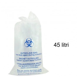 Sac autoclavabil transparent - prima autoclave sterilization clear bag 45 litri