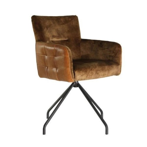 Escaun - Scaun din catifea si piele de bivol ✔ model giulia