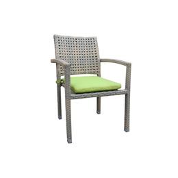 Raki - Scaun gradina, terasa kalina rokha cu brate din ratan si perna scaun verde