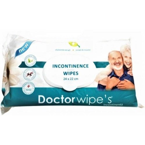 Doctor Wipes - Servetele umede igienice adulti dr.wipes 25x22cm, 72buc