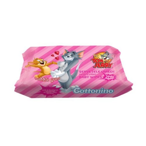 Servetele umede pentru copii, Cottonino, Tom & Jerry, Bubble Gum, 72 bucati