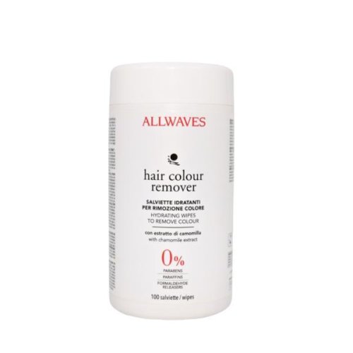 Servetele umede pentru indepartarea petelor de vopsea, cu extract de musetel Allwaves Hair Colour Remover, 100buc
