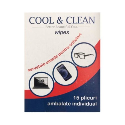Servetele umede pentru ochelari cool clean, 15 bucati