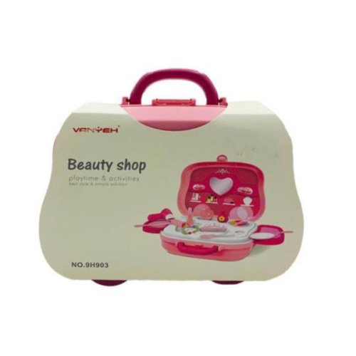 Set 16 accesorii de infrumusetare pentru fetite, Beauty Shop, Shop Like A Pro®, Roz