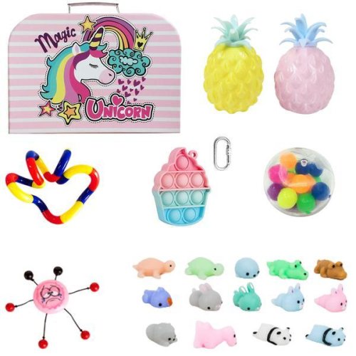 Oem - Set 20 jucarii fidget toys in cutie magic unicorn pentru fete, cadoul perfect, multicolor