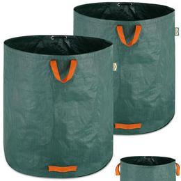Set 2x saci deseuri de gradina, 500 litri, 4 manere, Pliabil