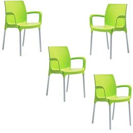 Raki - Set 4 scaune gradina sunset culoare verde 55x58x82cm